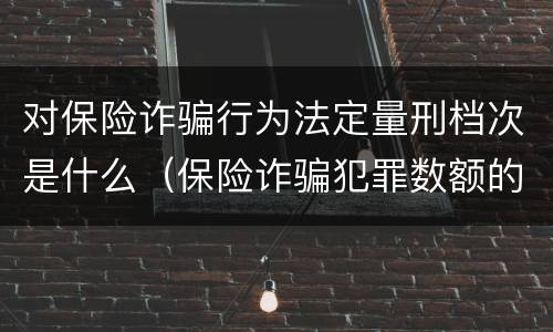 对保险诈骗行为法定量刑档次是什么（保险诈骗犯罪数额的认定）