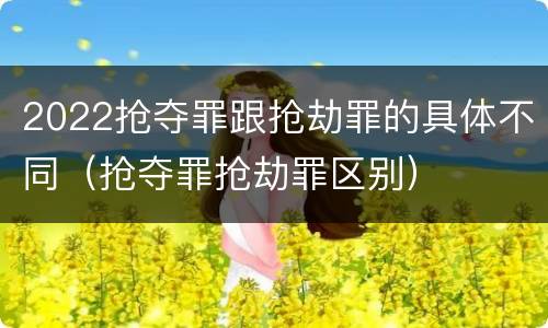 2022抢夺罪跟抢劫罪的具体不同（抢夺罪抢劫罪区别）