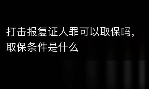 打击报复证人罪可以取保吗，取保条件是什么