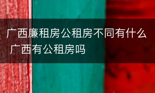 广西廉租房公租房不同有什么 广西有公租房吗