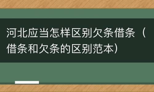 河北应当怎样区别欠条借条（借条和欠条的区别范本）