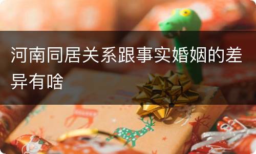 河南同居关系跟事实婚姻的差异有啥