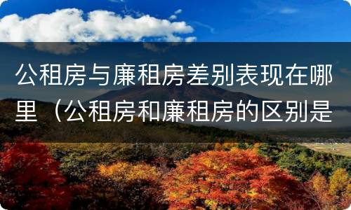 公租房与廉租房差别表现在哪里（公租房和廉租房的区别是什么）