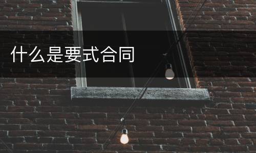 什么是要式合同