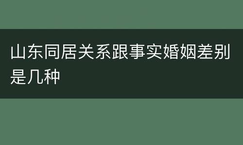 山东同居关系跟事实婚姻差别是几种