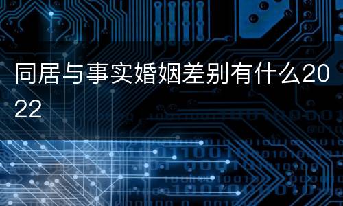 同居与事实婚姻差别有什么2022