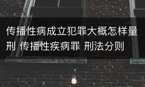 传播性病成立犯罪大概怎样量刑 传播性疾病罪 刑法分则