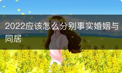 2022应该怎么分别事实婚姻与同居