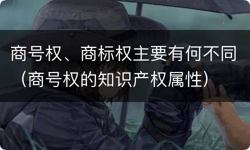 商号权、商标权主要有何不同（商号权的知识产权属性）
