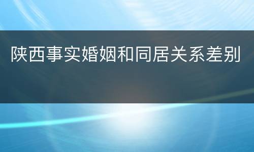 陕西事实婚姻和同居关系差别