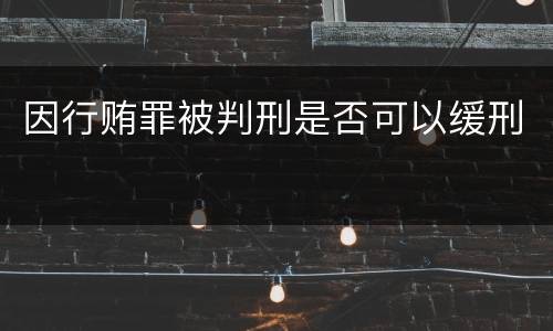 因行贿罪被判刑是否可以缓刑