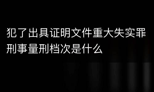 犯了出具证明文件重大失实罪刑事量刑档次是什么