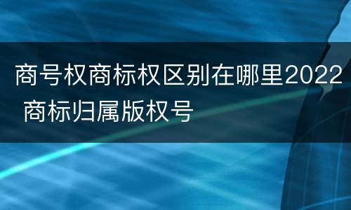 商号权商标权区别在哪里2022 商标归属版权号