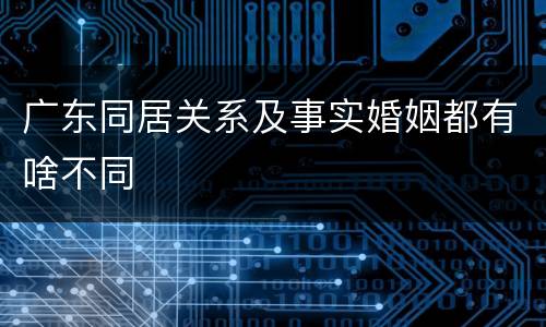 广东同居关系及事实婚姻都有啥不同