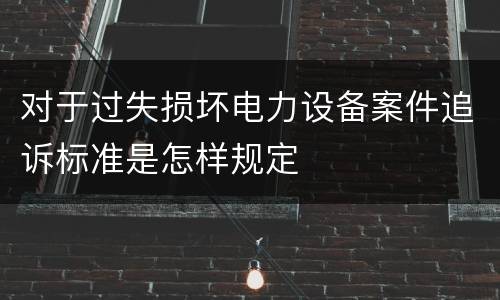 对于过失损坏电力设备案件追诉标准是怎样规定