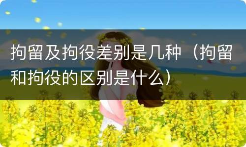 拘留及拘役差别是几种（拘留和拘役的区别是什么）