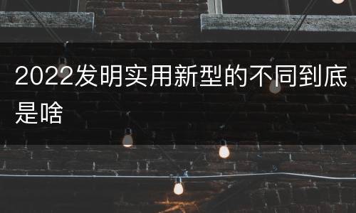 2022发明实用新型的不同到底是啥