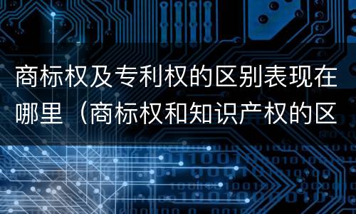商标权及专利权的区别表现在哪里（商标权和知识产权的区别）