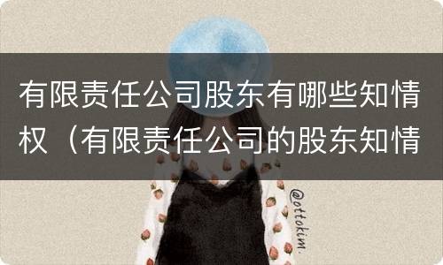 有限责任公司股东有哪些知情权（有限责任公司的股东知情权）