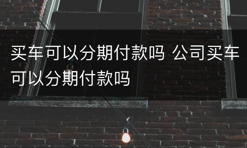 买车可以分期付款吗 公司买车可以分期付款吗