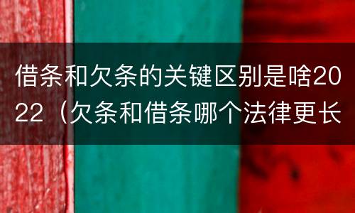 借条和欠条的关键区别是啥2022（欠条和借条哪个法律更长）