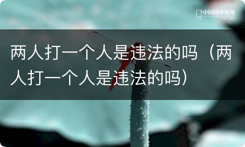 两人打一个人是违法的吗（两人打一个人是违法的吗）
