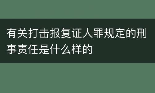 有关打击报复证人罪规定的刑事责任是什么样的