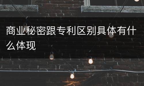 商业秘密跟专利区别具体有什么体现