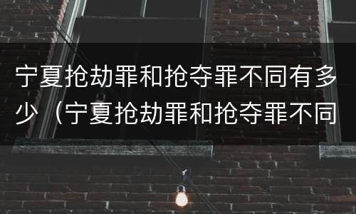 宁夏抢劫罪和抢夺罪不同有多少（宁夏抢劫罪和抢夺罪不同有多少条）