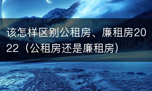 该怎样区别公租房、廉租房2022（公租房还是廉租房）