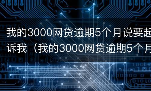 我的3000网贷逾期5个月说要起诉我（我的3000网贷逾期5个月说要起诉我是真的吗）