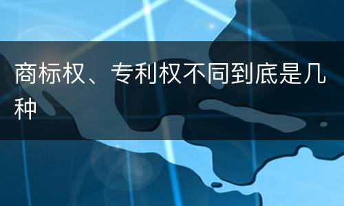 商标权、专利权不同到底是几种