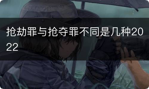 抢劫罪与抢夺罪不同是几种2022