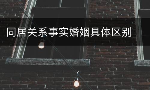 同居关系事实婚姻具体区别