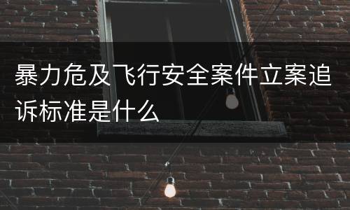 暴力危及飞行安全案件立案追诉标准是什么