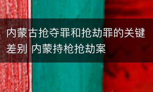 内蒙古抢夺罪和抢劫罪的关键差别 内蒙持枪抢劫案