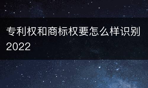 专利权和商标权要怎么样识别2022