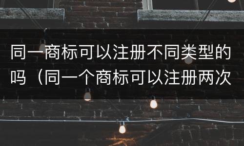 同一商标可以注册不同类型的吗（同一个商标可以注册两次吗）