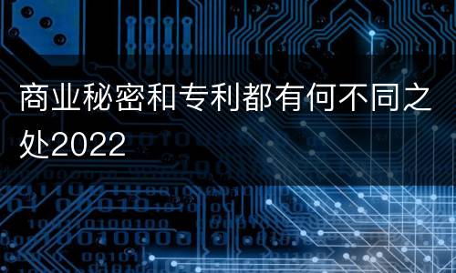 商业秘密和专利都有何不同之处2022