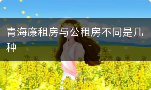 青海廉租房与公租房不同是几种
