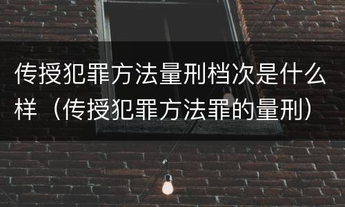 传授犯罪方法量刑档次是什么样（传授犯罪方法罪的量刑）
