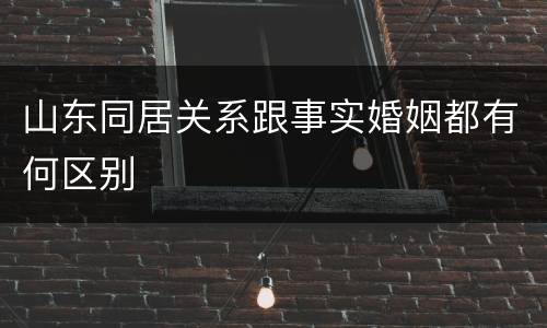 山东同居关系跟事实婚姻都有何区别