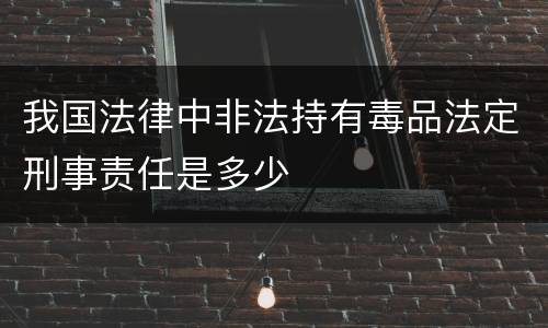 我国法律中非法持有毒品法定刑事责任是多少