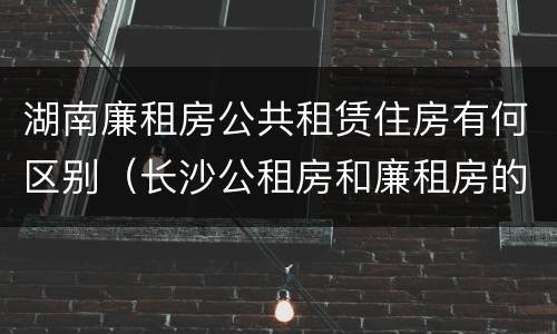 湖南廉租房公共租赁住房有何区别（长沙公租房和廉租房的区别）