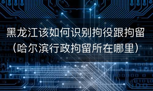 黑龙江该如何识别拘役跟拘留（哈尔滨行政拘留所在哪里）