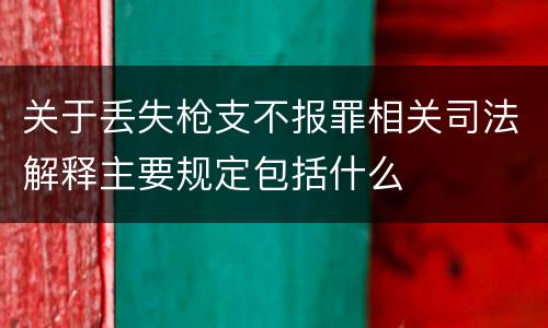 关于丢失枪支不报罪相关司法解释主要规定包括什么