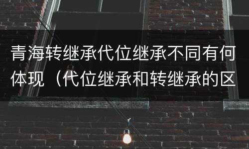 青海转继承代位继承不同有何体现（代位继承和转继承的区别和联系）