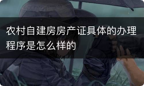 农村自建房房产证具体的办理程序是怎么样的