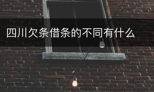 四川欠条借条的不同有什么