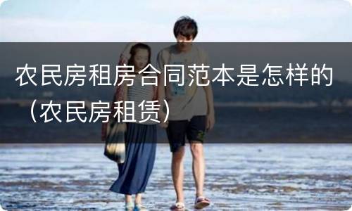农民房租房合同范本是怎样的（农民房租赁）